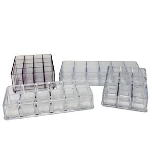 Clear Acrylic Makeup Organizer Lot Vanity Storage Cosmetic Holder Bundle
